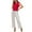 Red, variant on qolati Pajamas for Women Set 2 Piece Pjs Outfits Soft Ruffle Cap Sleeve Sleepwear Love Print Wide Leg Pants Ladies Lounge Sets
