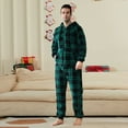 thumbnail image 2 of DHFJKG Plaid Plush Pajamas For Men Hooded Jumpsuits Loose Fit Long Sleeved Zipper Warm Onesie With Pockets Loungewear Home Clothes Leisure Homewear, 2 of 7