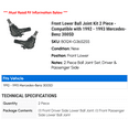 thumbnail image 2 of Front Lower Ball Joint Kit 2 Piece - Compatible with 1992 - 1993 Mercedes-Benz 300SD, 2 of 2