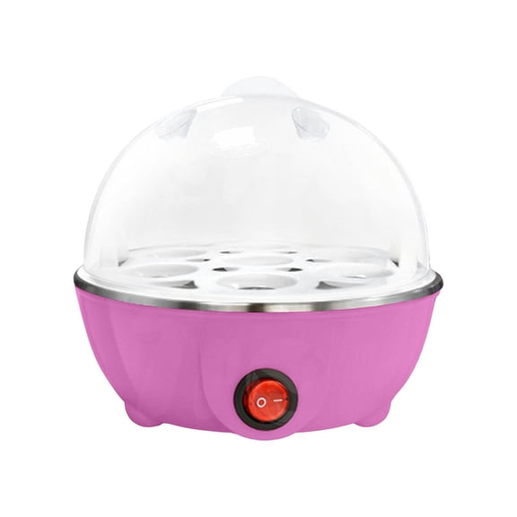 Single Layer Electric Egg Cooker, 7-Egg Capacity, with Auto Shut-Off Safety, for Steaming Eggs, Heating Milk, Food, Low Power, US Standard 110V Pink