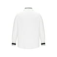 thumbnail image 2 of Henley Shirt for Men Casual Long Sleeve Button Down Regular Fit Cotton Wrinkle Free Dress Shirts Business Casual Shirt White L, 2 of 6