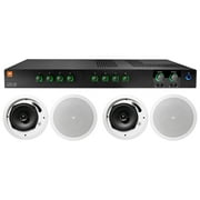 Angle View: JBL CSMA280 Commercial/Restaurant 2x80w Amplifier+4) 6.5" White Ceiling Speakers