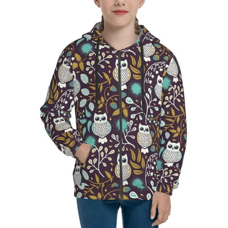 

Hoodies for Women Forest Cute Owl A Long Sleeve Sweatshirt Drawstring Zip Up Hoodie with Pockets Teen Girl Clothes