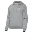 thumbnail image 2 of Women's Antigua Heather Gray Mississippi State Bulldogs Victory Swinging Bully Pullover Hoodie, 2 of 3