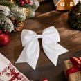 thumbnail image 4 of SPOORYYO Glitter Christmas Bow Ornaments Sparkly Sequin Fabric Bows Decorative Holiday Bows for Christmas Tree Wreath Gift Wrapping Party Home Decor, 3Pcs White, 4 of 7