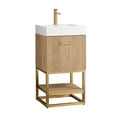 thumbnail image 2 of Vinnova Alistair 18" White Stone Top Single Vanity in Oak without Mirror, 2 of 15