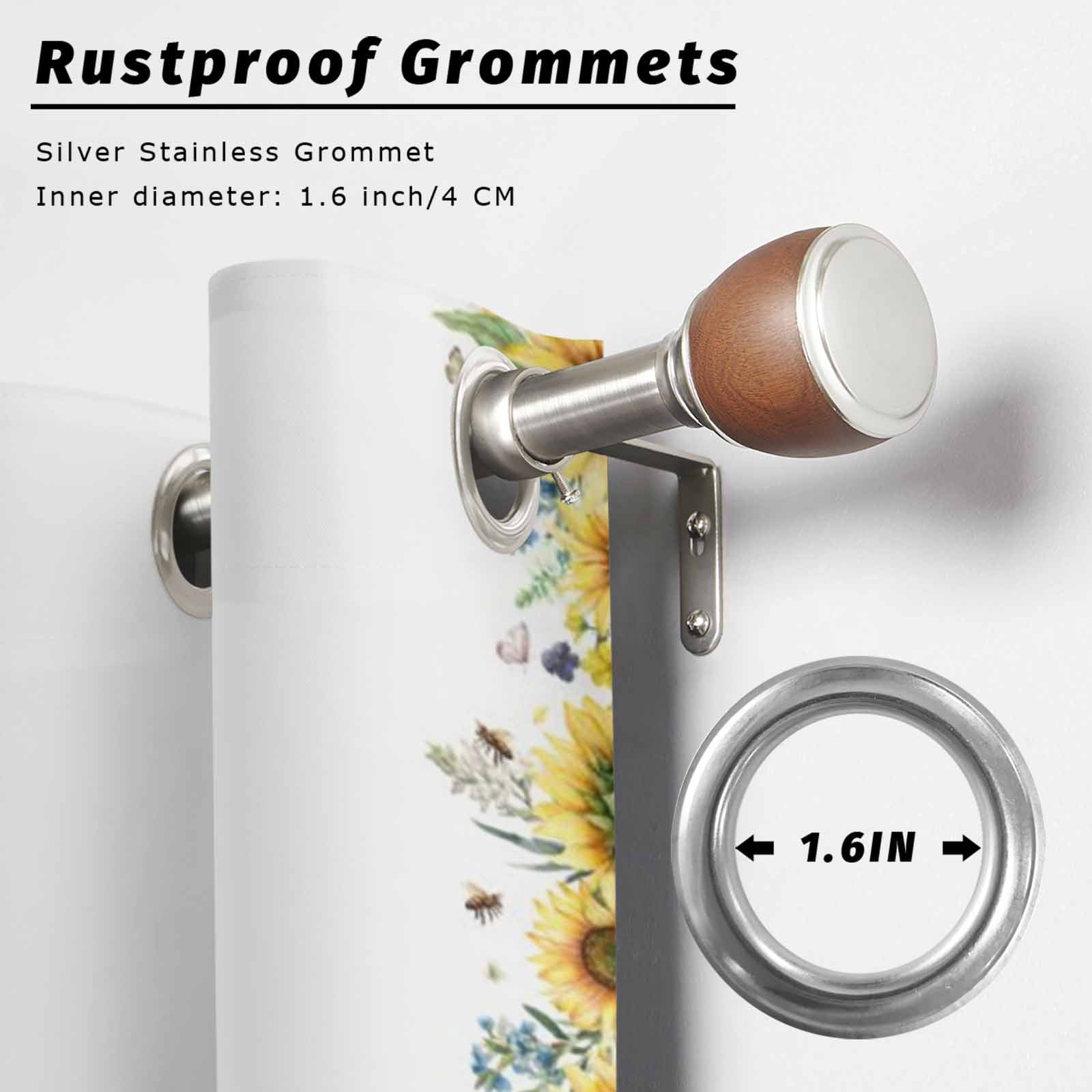 1 Panel Outdoor Curtains for Patio Waterproof 54"x108" Sunflower Gnomes Weatherproof Privacy Outsides Curtains, Yellow Summer Botanical Farmhouse Grommet Thermal Drapes for Cabana Porch Pergola