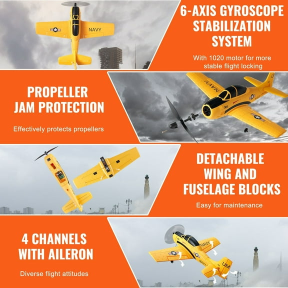 EPP Foam RC Trainer Plane - 2.4GHz Remote Control Aircraft, Perfect for Learning to Fly