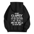 thumbnail image 3 of Yuanlong Womens Hoodies Oversized "I'M NOT CLUMSY" Printed Long Sleeve Hoodie Spring Streetwear Comfortable Sporty Clothes, 3 of 6