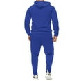 thumbnail image 5 of CCRFTGI Track Suits Mens Athletic 2 Piece Solid Color Hoodie and Sweatpants Set Soft Fall Track Suits Workout Fleece Track Suit Sets Blue XXXL, 5 of 6