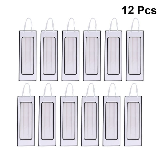 WHAMVOX  12 Pcs Wine Bag Flower Gift Transparent Window Travel