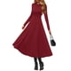 thumbnail image 4 of Vestido Midi Burdeos de Manga Larga y Corte A PRETTYGARDEN Talla M, 4 of 8