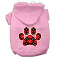 thumbnail image 6 of Pet Dog  Cat Hoodie Screen Printed, "Red Argyle Paw", 6 of 10