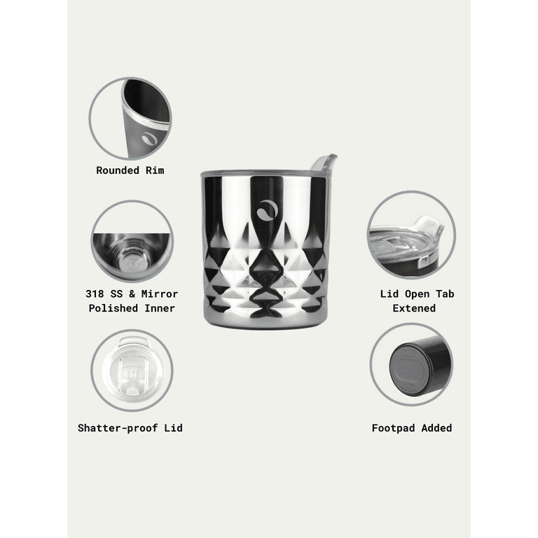 Drinco- 10oz Stainless Steel Tumbler, Vacuum Insulated Tumbler Whiskey Glass,  Rocks Glass, GULT (10oz Whiskey Tumbler