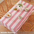 thumbnail image 2 of Nappes Rayées Rouges Rectangulaires 60 x 120 Nappe Longue Housse de Table d'Extérieur pour Tables Rectangulaires (120"x55 Pouces, Rouge), 2 of 11