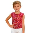 thumbnail image 6 of Bysome Little Girls T-Shirts For Child Crew Neck Sleeveless Comfortable Tops Sequins Casual Tee Red Size 3-4 T, 6 of 6