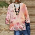 thumbnail image 3 of HomeGardon 3/4 Length Sleeve Womens Tops,Plus Size Spring Clothes for Women Women‘s Printed Blouses 3/4 Sleeve Round Neck Pullover Fashionable Top,S-XXXXXL, 3 of 4
