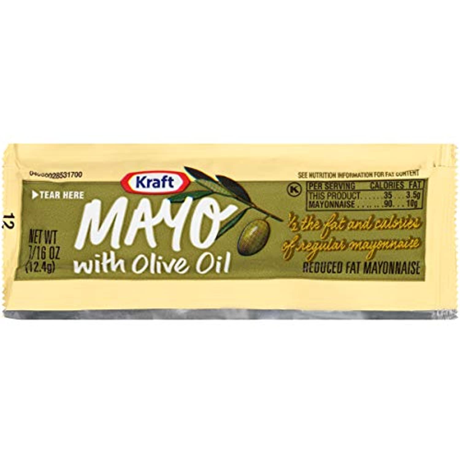 Kraft Mayo With Olive Oil Reduced Fat Mayonnaise Single Serve Packets