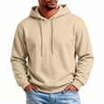 thumbnail image 2 of Plus Size Mens Athletic Hoodies Fall Winter Fleece Drawstring Oversized Sweatshirts Drawstring Athletic Tops Vintage Lightweight Warm, 2 of 10
