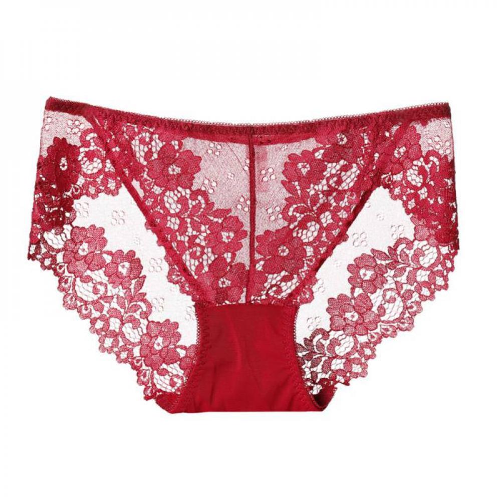 wine red lace panties