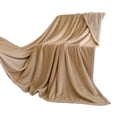 thumbnail image 2 of Frazada Manta polar de 150 x 200 cm, súper suave, cálida y lisa, para sofá cama, color caqui (1 unidad) JASKFLY, 2 of 8
