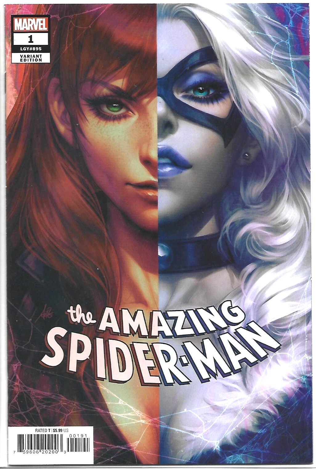 AMAZING SPIDER-MAN #1 ARTGERM TRADE DRESS VARIANT MARVEL COMICS 2022 BAG BOARD