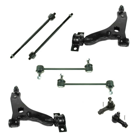 TRQ Front 8 pc Control Arm Tie Rod Sway Bar Link Suspension Kit for 00-04 Focus PSA56168