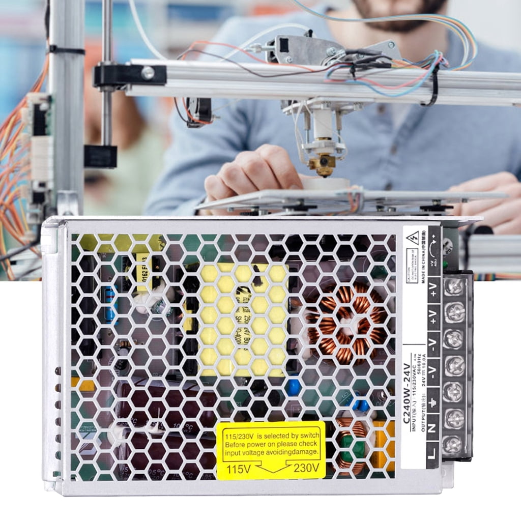 24V Power Supply For Printers Metal Housing Enhances Heat Dissipation Via Meshed Design High Output Compactly & Quiet