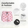 thumbnail image 4 of Gukieu Strawberry Floral Print Women's Sports Shorts with Drawstring Elastic Waistband for Running, Yoga, Fitness-Small, 4 of 7