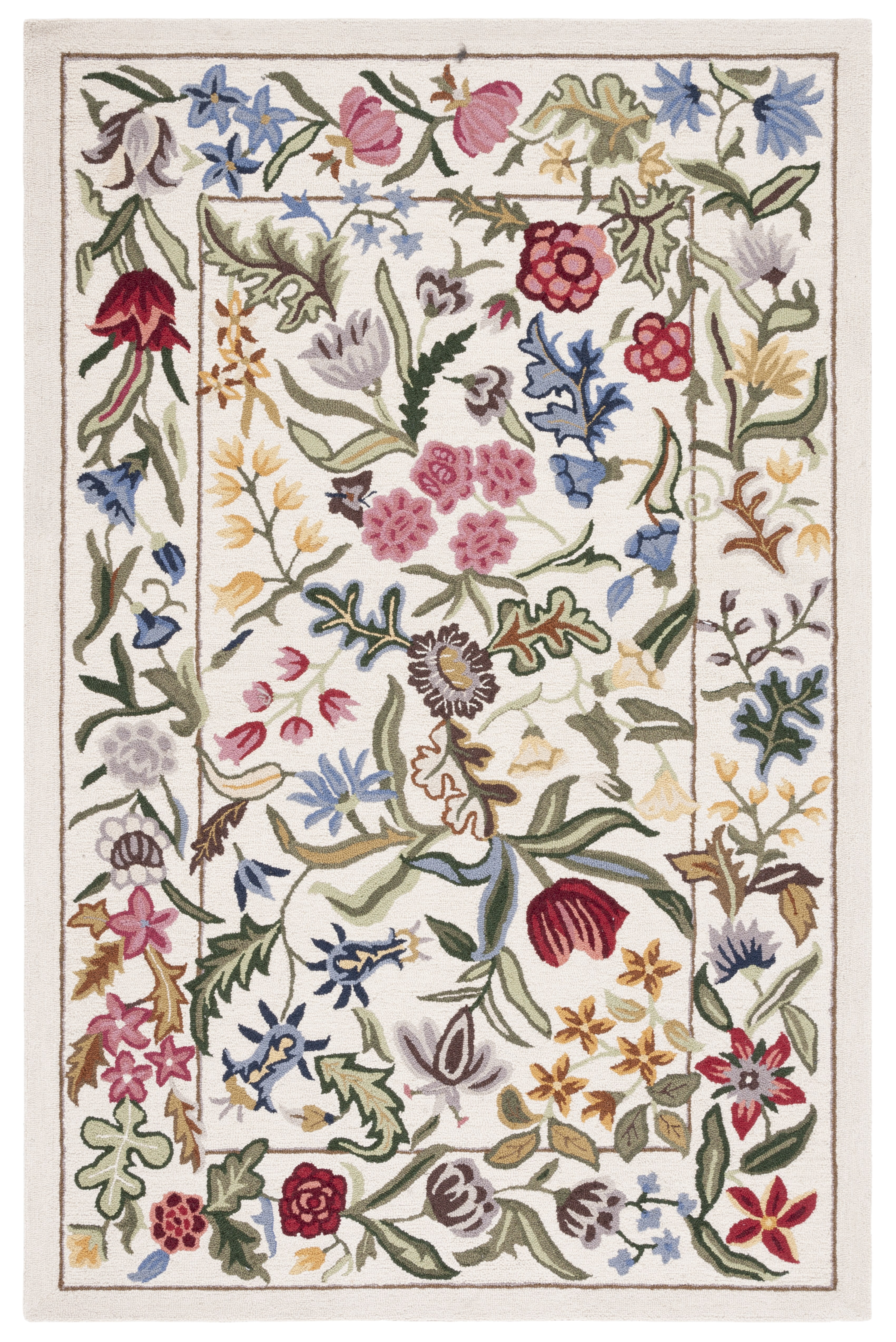 Safavieh Chelsea Mabelle Floral Wool Area Rug, Ivory/Green, 6' x 8'