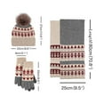 thumbnail image 2 of Knitted Hat And Scarf Set Unisex Winter Warm Snowflake Design Large Head Coverage Soft Comfortable Cold Weather Accessories, 2 of 3