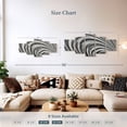 thumbnail image 4 of Elephant Stock Metal Wave Wall Art - Horizontal Multi Panel Canvas - Living Room Wall Decor - Abstract Multi Panel - Silver And Gray Decor - 55" x 24", 4 of 8