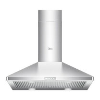 Midea 30-inch Ducted Pyramid Range Hood: 450 CFM, Stainless Steel, 3-Speed Fan, Wall Mount, MVP30W6AST, New