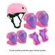 thumbnail image 4 of Sonducket Juego de casco y almohadillas para niños portátiles y multifuncionales para actividades al aire libre resistentes y duraderos Ciclismo Equipo de cuidado PurplePink casco de durazno, 4 of 6