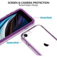 thumbnail image 4 of for iPhone SE 2020 Case, iPhone 7/8 Clear Case with Screen Protector Hard PC & Soft Silicone TPU Full Body Protection Heavy-Duty Shockproof Durable Case for iPhone SE 2020 4.7 inch,Purple, 4 of 7