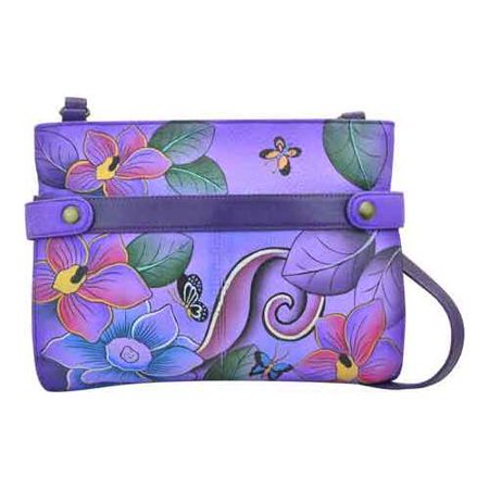 Hands Media - Women's ANNA by Anuschka Hand Painted Leather Medium Crossbody 8233 10.25