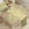 thumbnail image 2 of Ambesonne Japanese Table Runner & Placemats, Nature Chrysanthemum, Placemat 4 pcs + Runner 12"x72", Sage Green Pale Mustard, 2 of 2