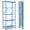 Blue-5-Tier, variant on Storage Shelves With 6 Hooks 3 Tier Foldable Shelf Wheels Metal Shelving Unit Rolling Cart Utility Rack Organization For Pantry Kitchen Black - No Assembly