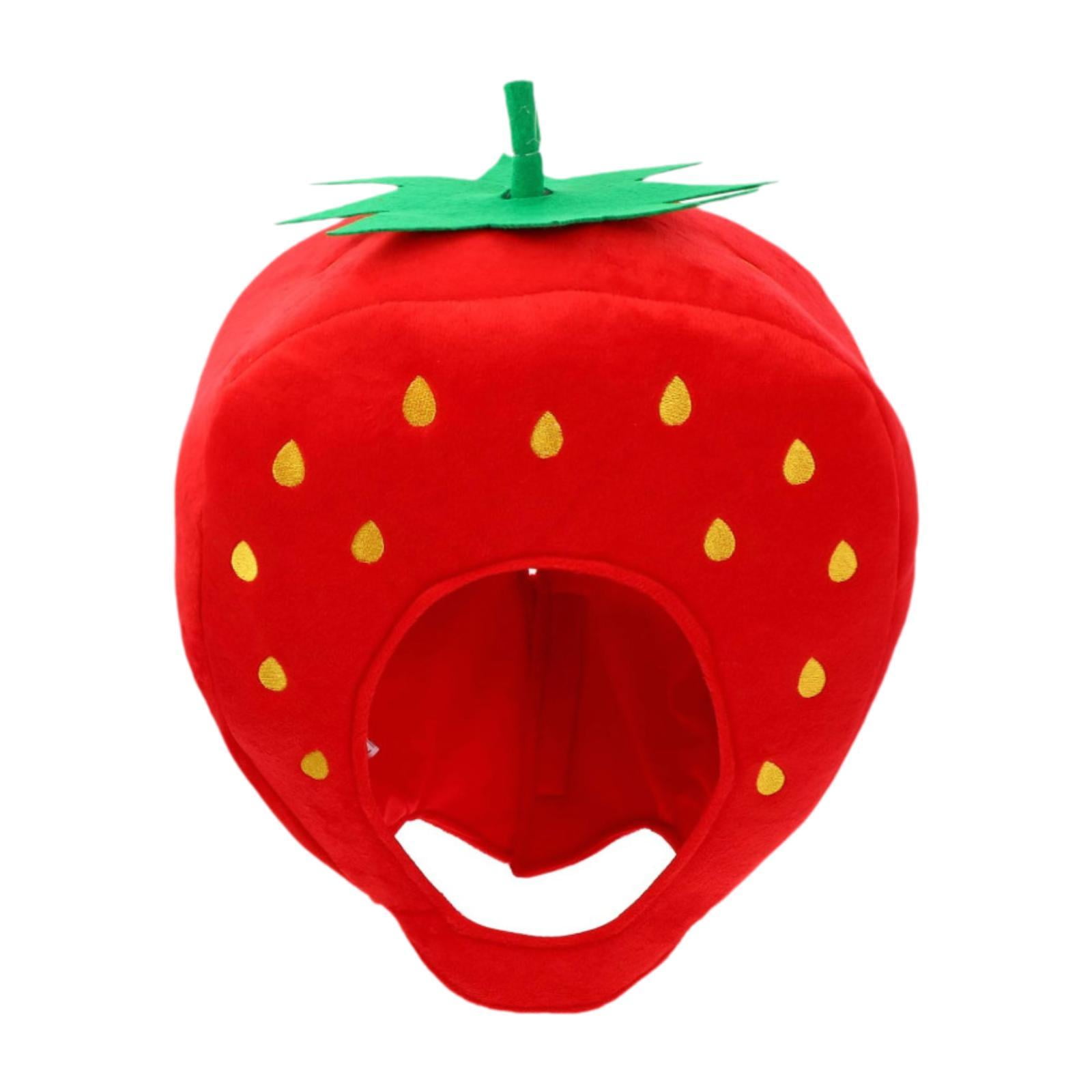 Chapeau Costume Fraise Rouge – Accessoire Déguisement Amusant Adulte & Enfant, Style Fruit Mignon Chapeau De Fraise Déguisement