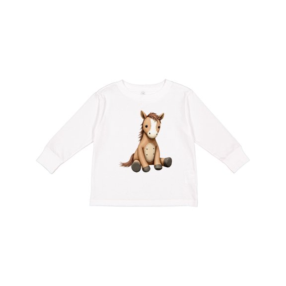 Inktastic Knitted Horse Boys or Girls Long Sleeve Toddler T-Shirt
