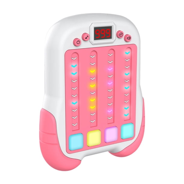 Juego de rompecabezas con luz y presión, juguetes sensoriales, habilidad práctica, juego de mano con luces intermitentes para exteriores, hogar, niños rosa