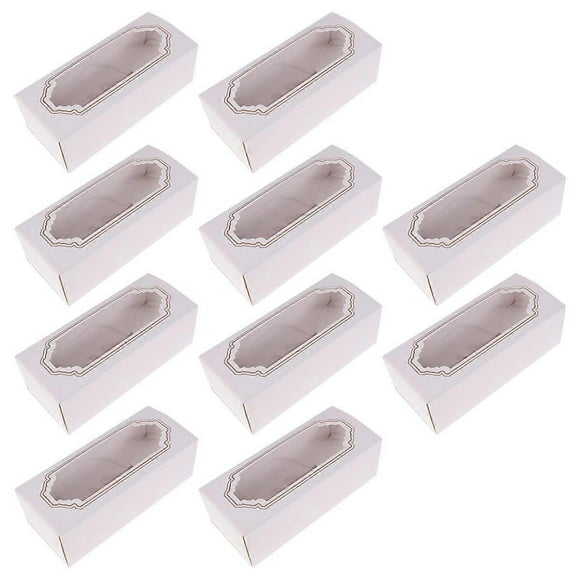 White Macaron Gift Box with Clear Window for Delicate Treats Transport and Storage Safe Paper Material Small Size