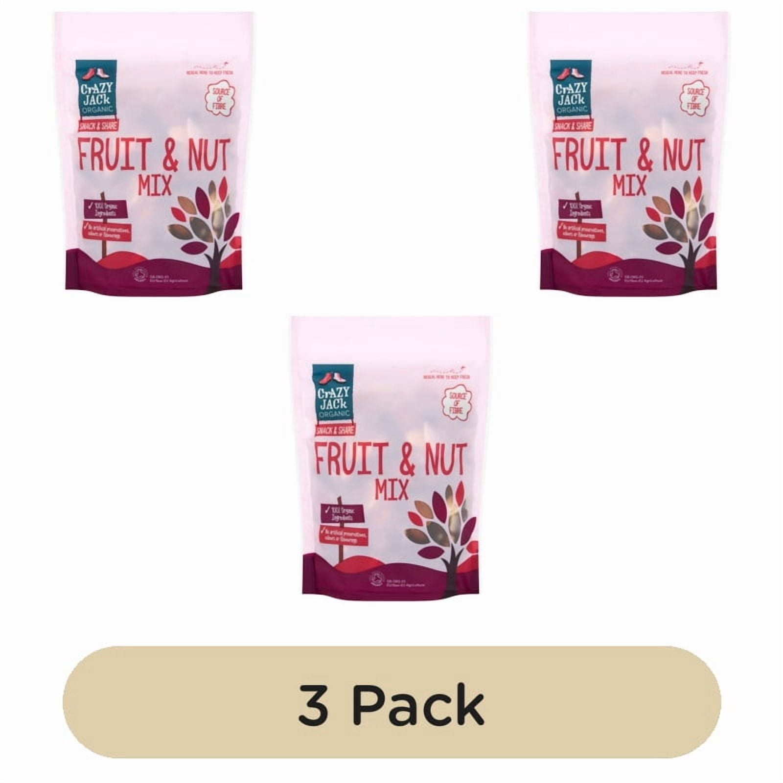 Crazy Jack Organic Fruit & Nut Mix 200g, British Import (Pack of 3)