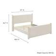 thumbnail image 4 of Platform Bed Frame, King, Ivory White, Velvet, Hotel Bedroom, Modern Contemporary, HB38149, 4 of 9