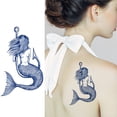 thumbnail image 3 of Tatuajes Pegatinas 6PCS Sirena Tatuaje Semipermanente Cráneo Búho para Adultos, 3 of 9