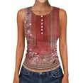 thumbnail image 2 of Summer Tank Top for Women 2026 Pleated Button Crew Neck Tops Loose Fit Flowy Dressy Tunic Sleeveless Shirts Red L, 2 of 5