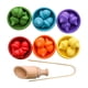 thumbnail image 3 of tazas Juguete Montessori Juguete de aprendizaje preescolar Juego de clasificación de colores Motor 18 bolas 6 tazas y cuchara de, 3 of 9
