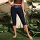 thumbnail image 2 of Gibobby Traje De Baño Mujer Pantalones cortos de tabla para mujer, traje de baño Capris de cintura alta, pantalones cortos largos de natación Capris con (Azul,CH), 2 of 4