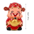 thumbnail image 3 of God Of Wealth Couple Mini Feng Shui Statue Little Monk Buddha Figurine Happy Buddha Resin Cute Car Ornament Desktop Decoration, 3 of 4