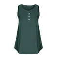thumbnail image 4 of Royisotas Summer Women's Tank Tops Plus Army Green Casual Sleeveless Womens Camisoles and Tanks Button V-Neck Pleated Camis, 4 of 5